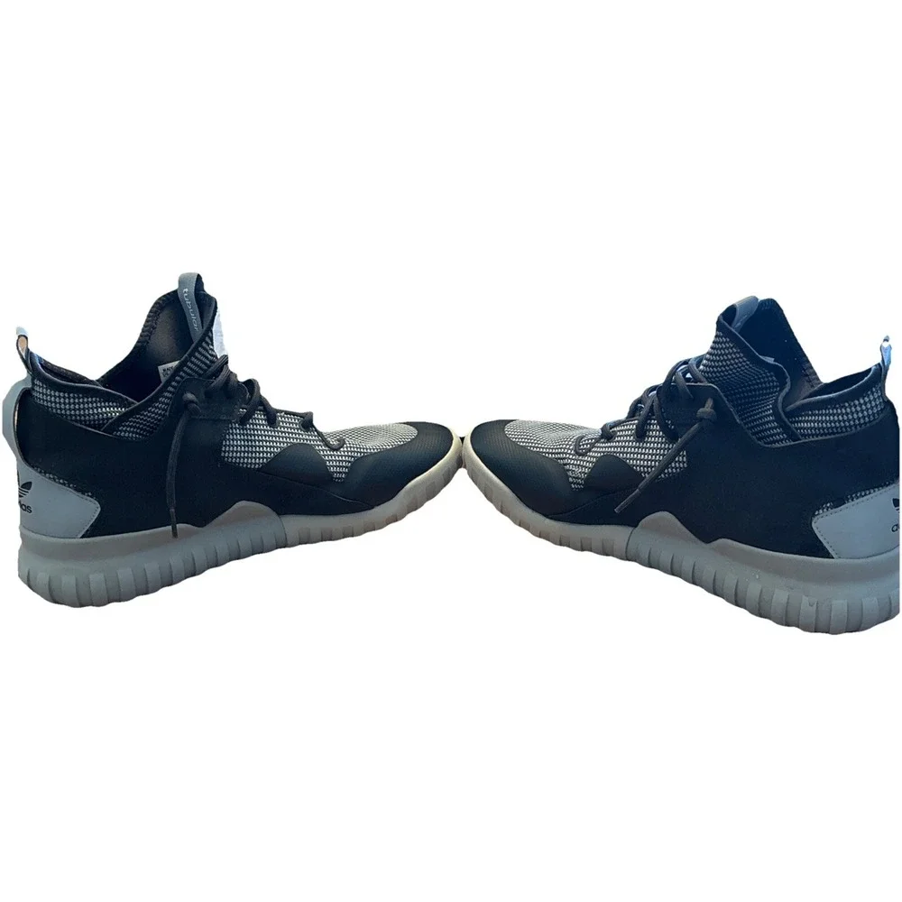 Adidas Tubular X Sneakers Mens 13 Black Grey Knit AF6368 Mid Top Lifestyle Shoes